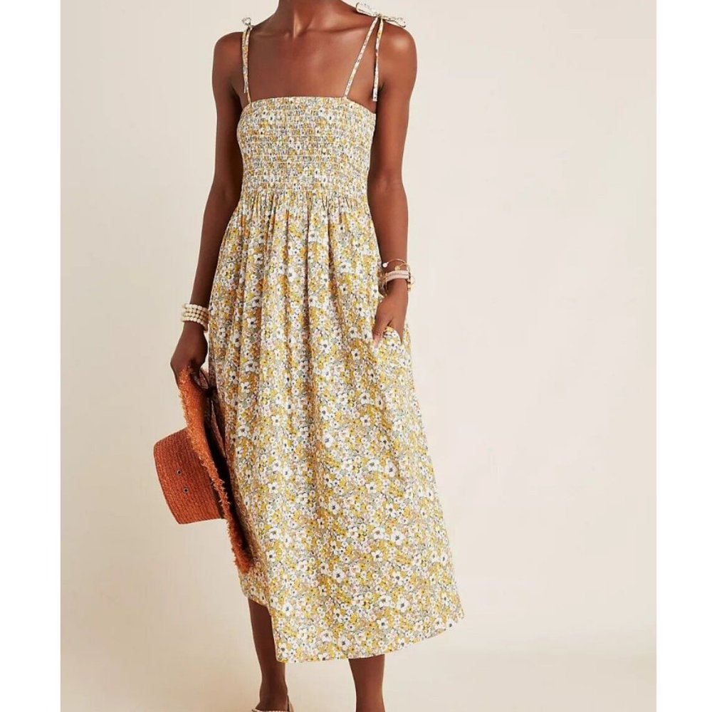 Frye x Anthropologie Alice floral midi dress